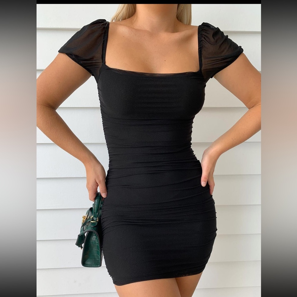 Princess Polly Charvi Mini Dress Black, Size US 8